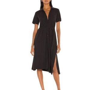 ATM High Torsion Jersey Short Sleeve Shirt Dress - Black sz M capsule minimalist